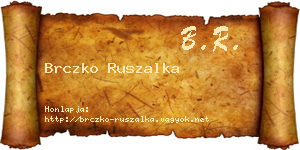 Brczko Ruszalka névjegykártya